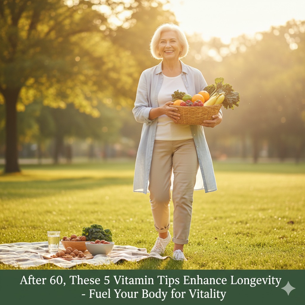 After 60, These 5 Vitamin Tips Enhance Longevity – Fuel Your Body for Vitality.